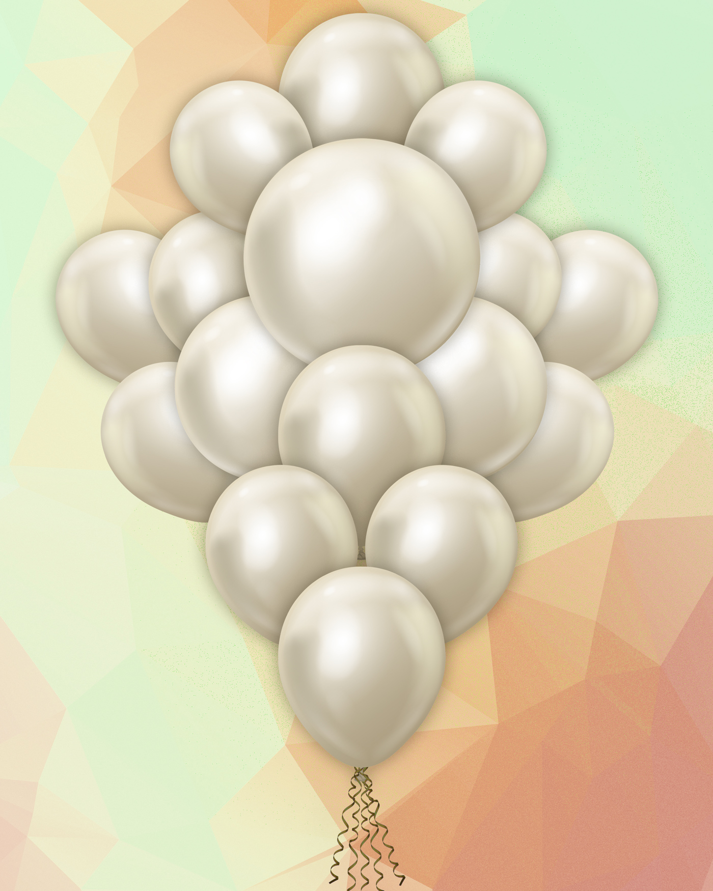Kalisan White Mirror Gold Latex Balloons