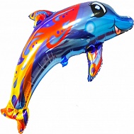 36" Multicolor Dolphin Jumbo Balloon