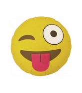 18" Emoji Winking Shape Foil Balloon