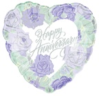 18" Happy Anniversary FloralHeart Balloon