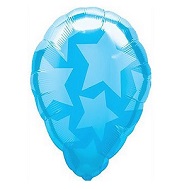 18" Perfect Balloon Blue Stars Balloon