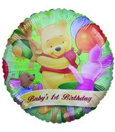 18" Licensed Winnie the Pooh Baby's 1st Birthday Balloon