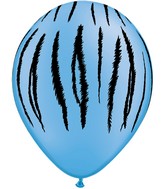 11" Tiger Stripes Latex balloons Neon Blue