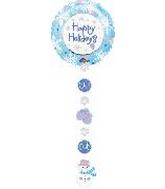 24" Drop-a-line Happy Holidays Balloon