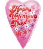 34" Happy Valentine's Day Elongated Heart Daisies Balloon