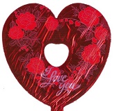 9" Airfill Only I Love You Roses Cutout Balloon