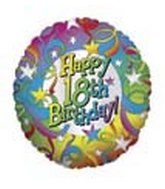 18" Happy 18th Birthday Foil Balloon