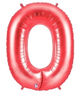 40" Large Number Balloon 0 Red