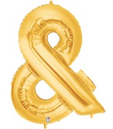 40" Foil Shape Balloon Gold Ampersand Megaloons