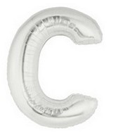 40" Megaloon Large Letter Balloon C Silver