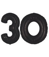 40" Black Megaloon Numbers "30" Balloon