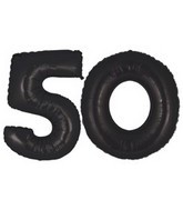 40" Black Megaloon Numbers "50" Balloon