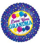 18" Love You Grandma Purple Border Balloon