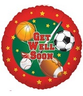 9" Airfill Only Get Well Soon Sports Balloon
