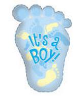 28" It's A Boy Footprints Boy Balloon