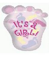 28" Jumbo It's A Girl Footprints Girl Balloon
