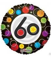 18" Foil Balloon Number 60 Dots
