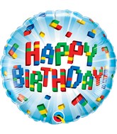 18" Packaged Birthday Exploding Blocks Balloon