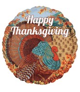 18" Happy Thanksgiving Turkey Balloon