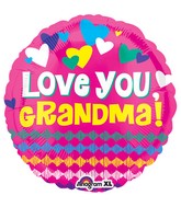 18" Love You Grandma Hearts Balloon