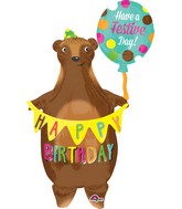 38" Birthday Bear with Banner Balloon