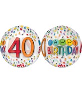 16" Happy 40th Birthday Rainbow Balloon