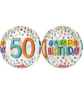 16" Happy 50th Birthday Rainbow Balloon