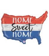 33" Foil Shape Patriotic Home Sweet Home Balloon