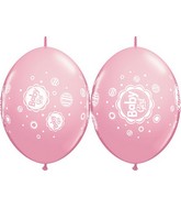 12" Quicklink Pink 50 Count Baby Girl Dots