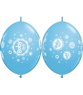 12" Quicklink Pale Blue (50 Count) Baby Boy Dots Latex Balloons