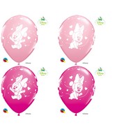 11" Pink & Berry (25 Count) Baby Minnie Hearts Latex Balloons
