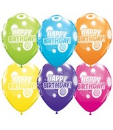 11" Party Assorted (50 Count) Birthday Dots & Glitz Latex Balloons