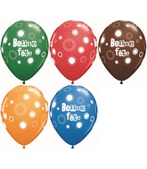 11" Special Assorted (50 Count) Bonne Fete-Gros Pois Latex Balloons