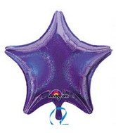 32" Jumbo Holographic Star Purple Dazzler Star Balloon