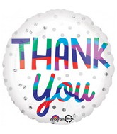 18" Thank You Silver Dots Foil Balloon