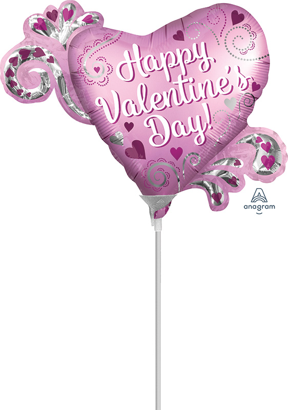 Airfill Only Mini Shape Happy Valentine's Day Foil Balloon | Bargain