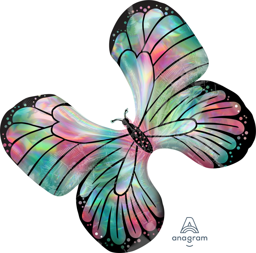 CTI Balloons Foil Balloon 414451 Happy Birthday Flowers/butterfly 17 Multicolor