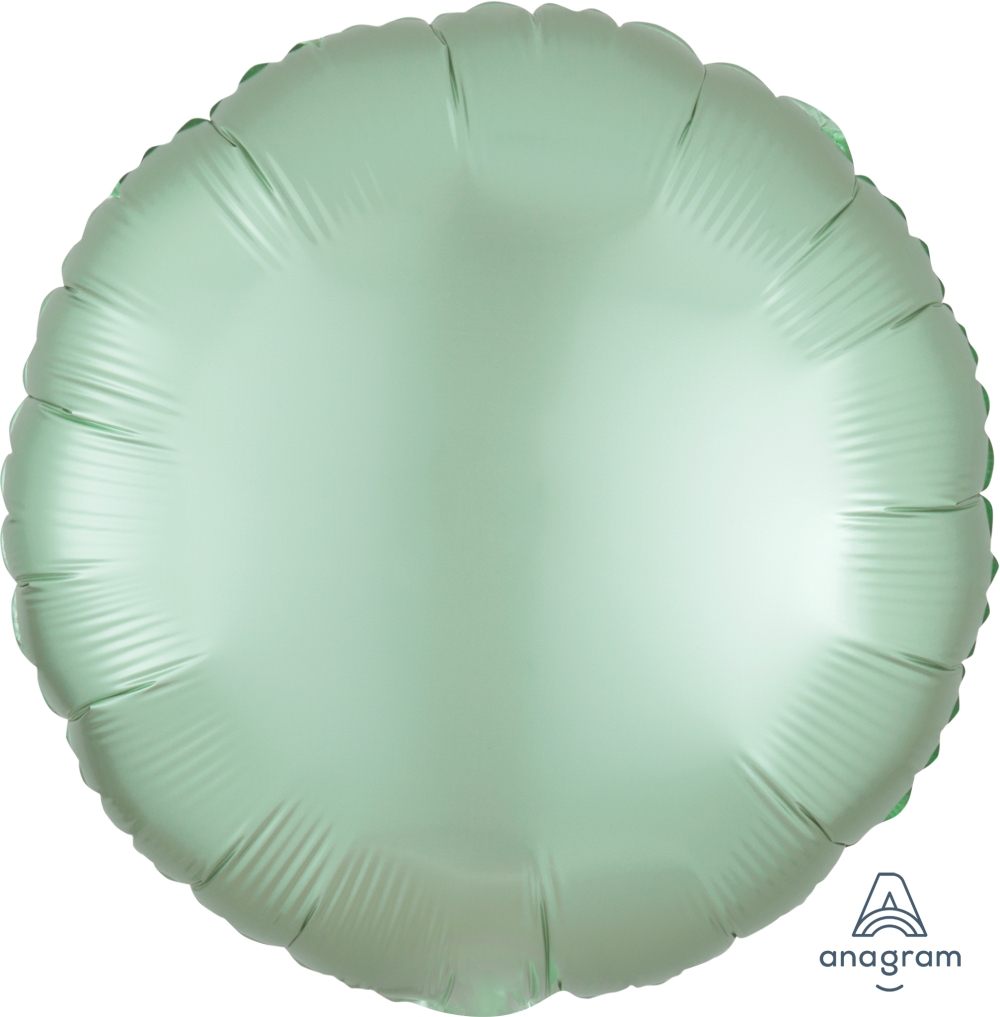 18" Satin Luxe Circle Mint Green Foil Balloon