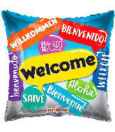 18" Welcome Languages Square Foil Balloon