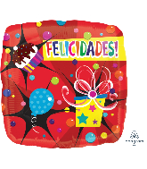 18" Felicidades Bubbles Cupcakes Gifts Balloon (Spanish)