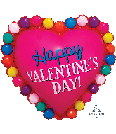 29" ColorBlast Happy Valentines Day Dotted Heart Balloon