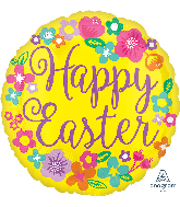 18" Floral Happy Easter Balloon