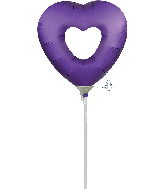 Airfill Only Mini Shape Purple Royale Heart Foil Balloon