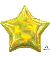 18" Iridescent Yellow Star Foil Balloon