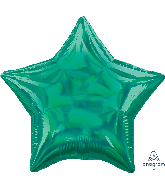 18" Iridescent Green Star Foil Balloon