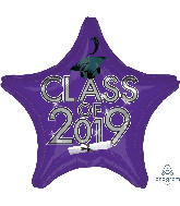 18" Graduation Class of 2019 - Purple Foil Balloon