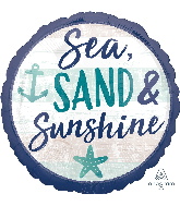 18" Sea, Sand & Sun Foil Balloon