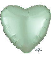18" Satin Luxe Heart Mint Green Foil Balloon