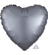 18" Satin Luxe Heart Graphite Foil Balloon