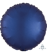 18" Satin Luxe Circle Navy Blue Foil Balloon